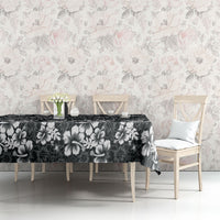 Black Hawaiian Tapa Tribal Hibiscus Tablecloth