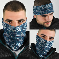 Blue Hawaiian Tapa Tribal Hibiscus Neck Gaiter