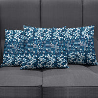 Blue Hawaiian Tapa Tribal Hibiscus Pillow Cover