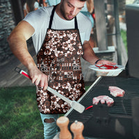 Burgundy Hawaiian Tapa Tribal Hibiscus Apron