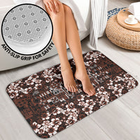 Burgundy Hawaiian Tapa Tribal Hibiscus Bathroom Set