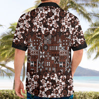 Burgundy Hawaiian Tapa Tribal Hibiscus Hawaiian Shirt