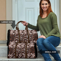 Burgundy Hawaiian Tapa Tribal Hibiscus Travel Bag