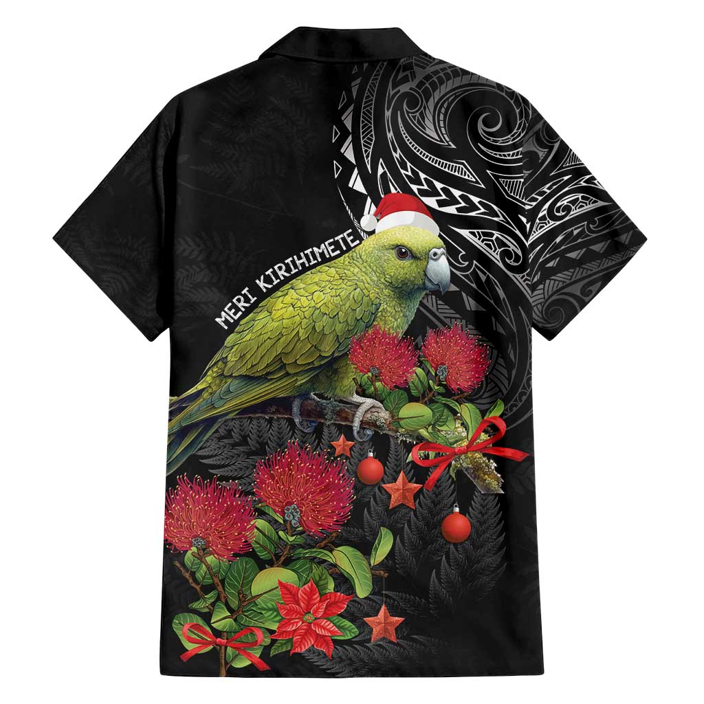 Meri Kirihimete Kakapo Family Matching Tank Maxi Dress and Hawaiian Shirt Black Silver Fern Christmas Vibe LT9 - Polynesian Pride