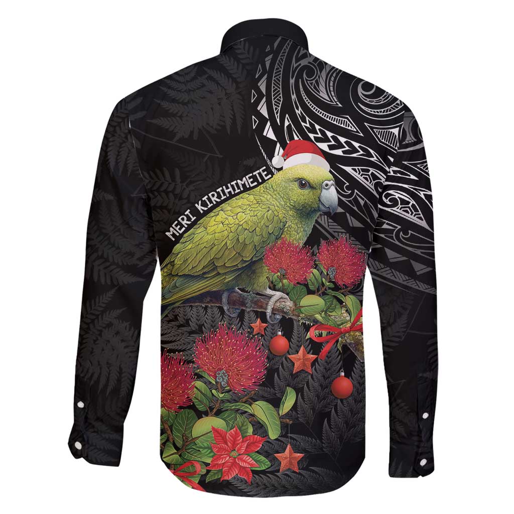 Meri Kirihimete Kakapo Family Matching Tank Maxi Dress and Hawaiian Shirt Black Silver Fern Christmas Vibe LT9 - Polynesian Pride