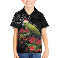 Meri Kirihimete Kakapo Family Matching Tank Maxi Dress and Hawaiian Shirt Black Silver Fern Christmas Vibe LT9 Son's Shirt Black - Polynesian Pride