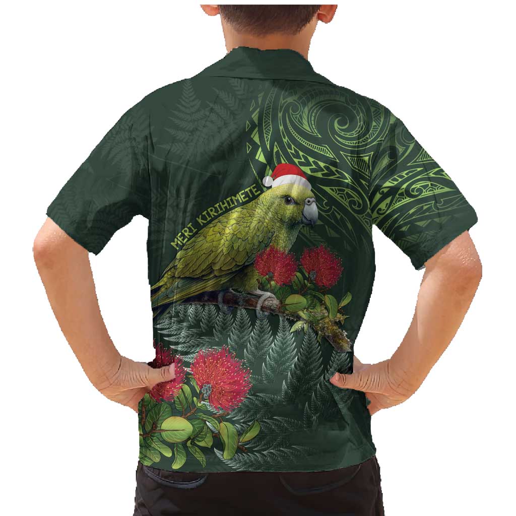 Meri Kirihimete Kakapo Family Matching Mermaid Dress and Hawaiian Shirt Green Silver Fern Christmas Vibe LT9 - Polynesian Pride