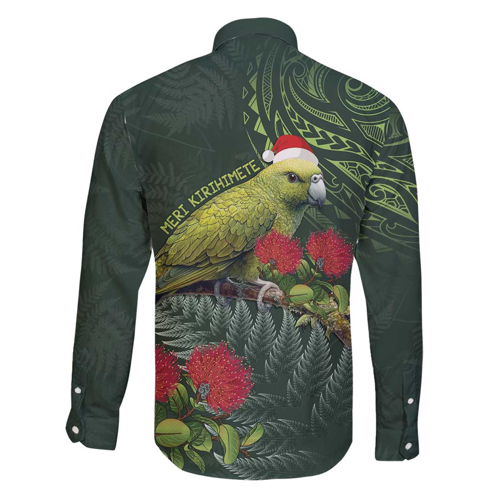 Meri Kirihimete Kakapo Family Matching Mermaid Dress and Hawaiian Shirt Green Silver Fern Christmas Vibe LT9 - Polynesian Pride