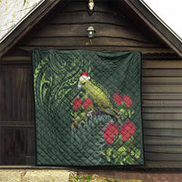 Meri Kirihimete Kakapo Quilt Green Silver Fern Christmas Vibe