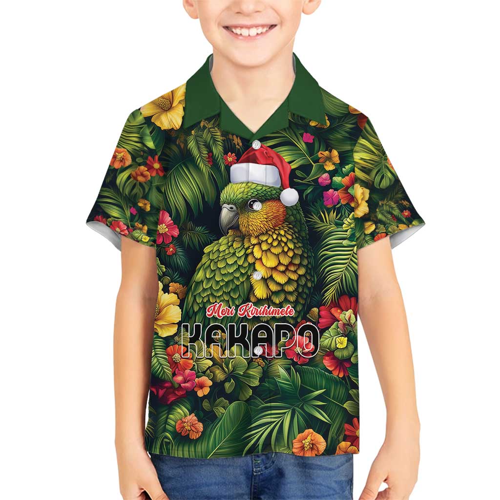 Meri Kirihimete Kakapo Family Matching Summer Maxi Dress and Hawaiian Shirt New Zealand Christmas with Tropical Vibe
