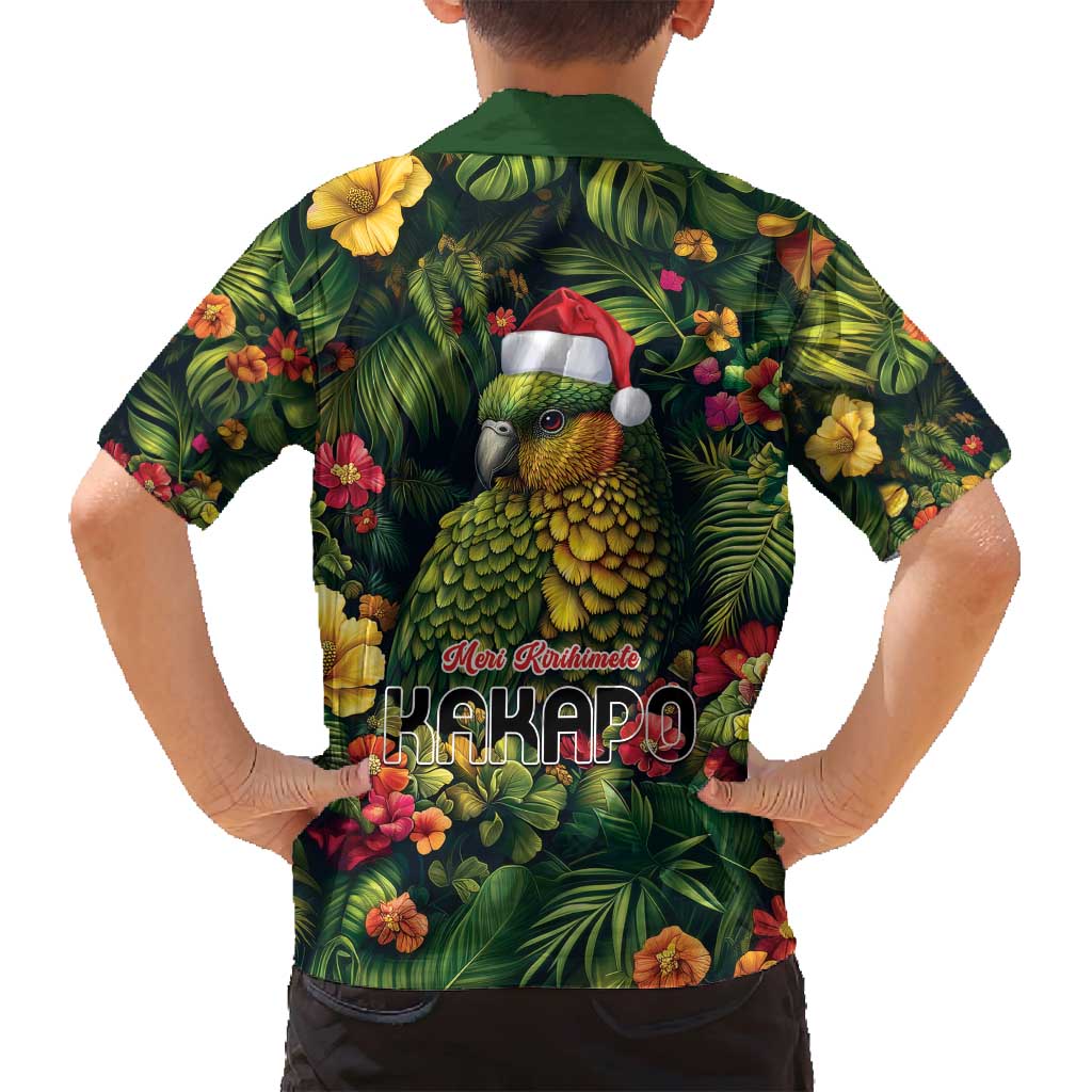 Meri Kirihimete Kakapo Family Matching Tank Maxi Dress and Hawaiian Shirt New Zealand Christmas with Tropical Vibe LT9 - Polynesian Pride