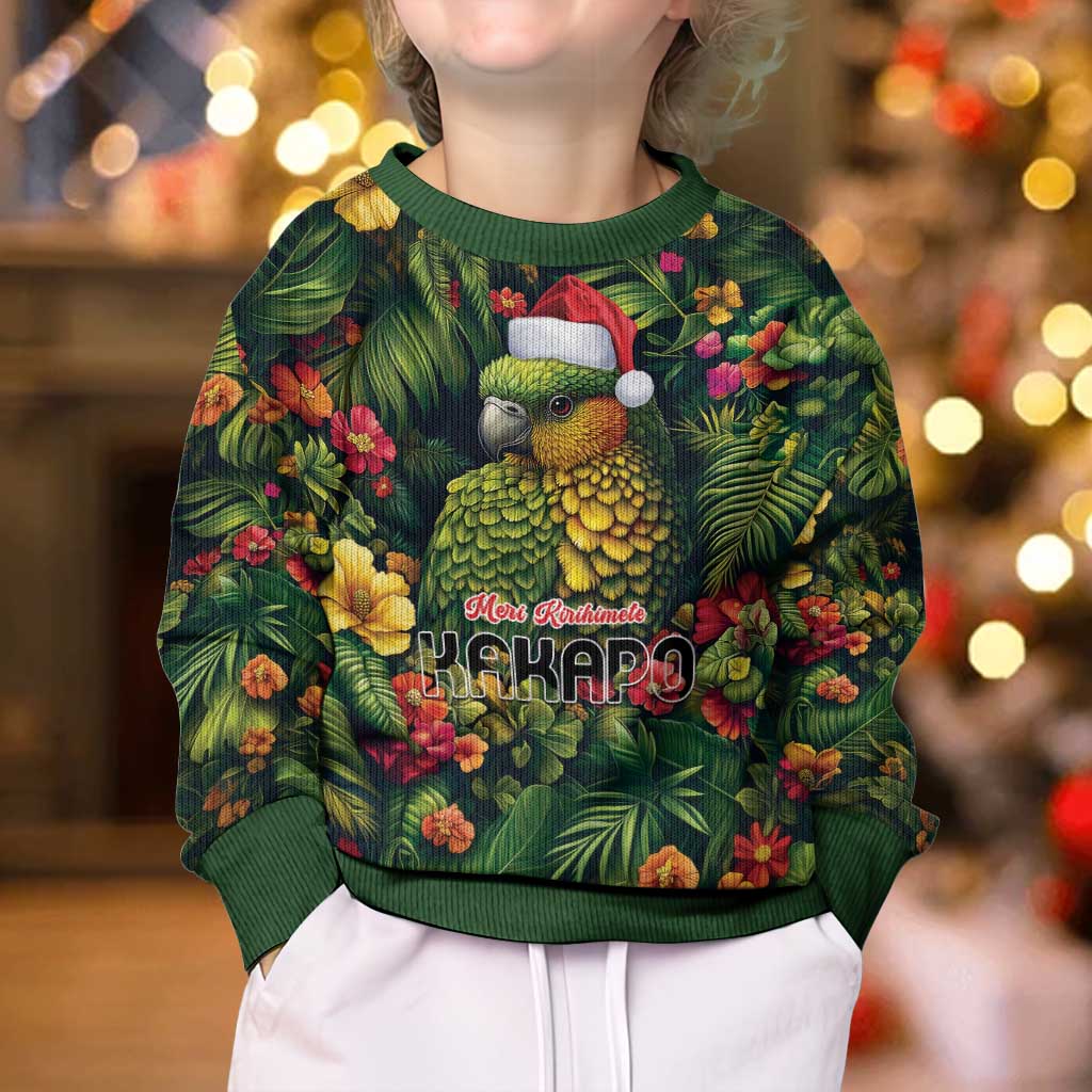 Meri Kirihimete Kakapo Kid Ugly Christmas Sweater New Zealand Christmas with Tropical Vibe
