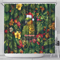 Meri Kirihimete Kakapo Shower Curtain New Zealand Christmas with Tropical Vibe