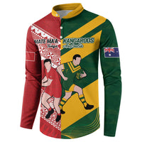 Australia-Tonga Rugby Pacific Custom Button Sweatshirt The Kangaroos and Mate Ma'a Tonga
