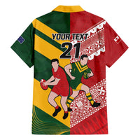 Australia-Tonga Rugby Pacific Custom Family Matching Puletasi and Hawaiian Shirt The Kangaroos and Mate Ma'a Tonga