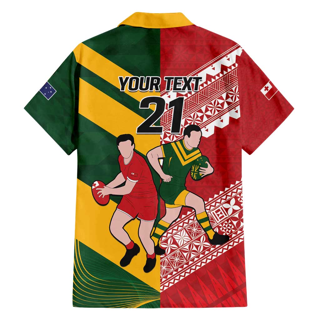 Australia-Tonga Rugby Pacific Custom Family Matching Summer Maxi Dress and Hawaiian Shirt The Kangaroos and Mate Ma'a Tonga LT9 - Polynesian Pride