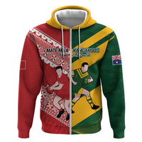 Australia-Tonga Rugby Pacific Custom Hoodie The Kangaroos and Mate Ma'a Tonga