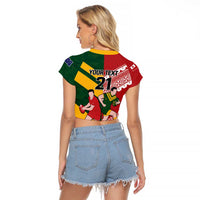 Australia-Tonga Rugby Pacific Custom Raglan Cropped T Shirt The Kangaroos and Mate Ma'a Tonga