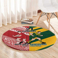 Australia-Tonga Rugby Pacific Custom Round Carpet The Kangaroos and Mate Ma'a Tonga LT9 - Polynesian Pride