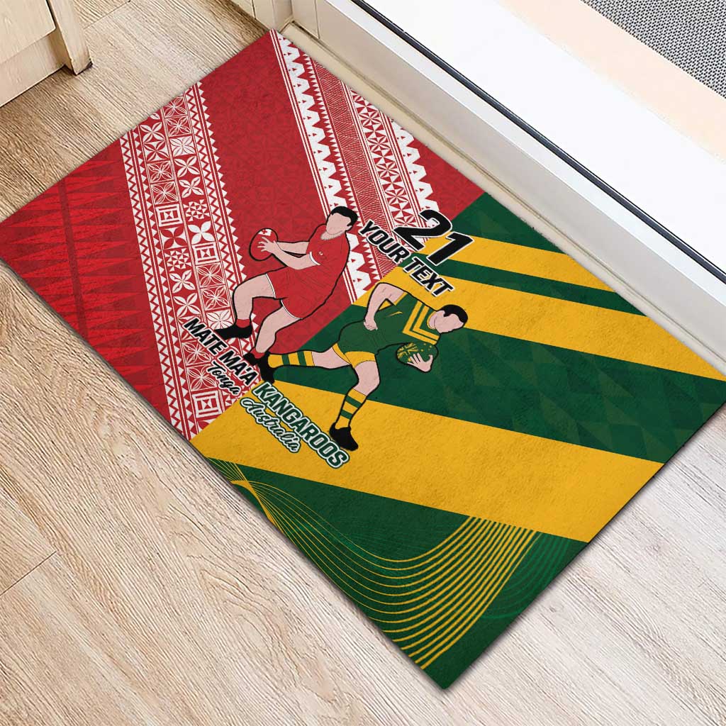 Australia-Tonga Rugby Pacific Custom Rubber Doormat The Kangaroos and Mate Ma'a Tonga