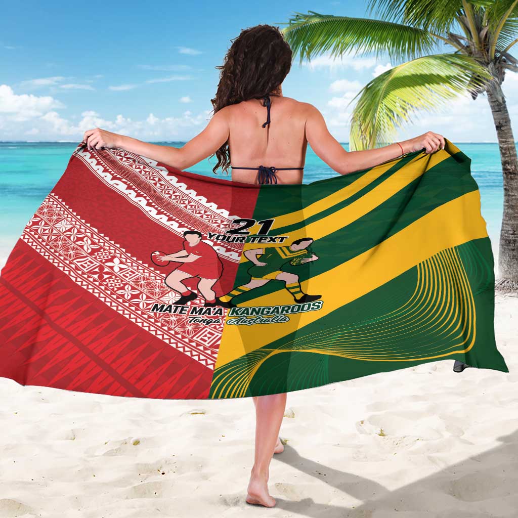 Australia-Tonga Rugby Pacific Custom Sarong The Kangaroos and Mate Ma'a Tonga