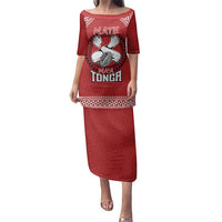 Tonga Rugby XIII Custom Family Matching Puletasi and Hawaiian Shirt Mate Ma'a Tonga with Ngatu Pattern