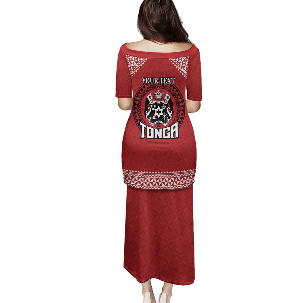 Tonga Rugby XIII Custom Family Matching Puletasi and Hawaiian Shirt Mate Ma'a Tonga with Ngatu Pattern