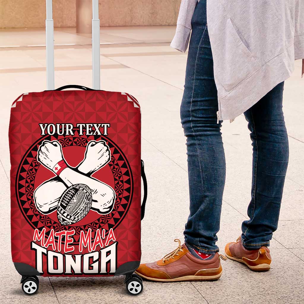 Tonga Rugby XIII Custom Luggage Cover Mate Ma'a Tonga with Ngatu Pattern LT9 Red - Polynesian Pride