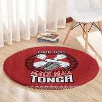 Tonga Rugby XIII Custom Round Carpet Mate Ma'a Tonga with Ngatu Pattern LT9 - Polynesian Pride