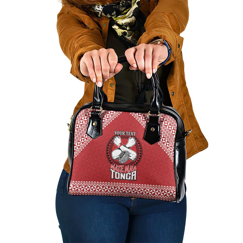 Tonga Rugby XIII Custom Shoulder Handbag Mate Ma'a Tonga with Ngatu Pattern LT9 One Size Red - Polynesian Pride