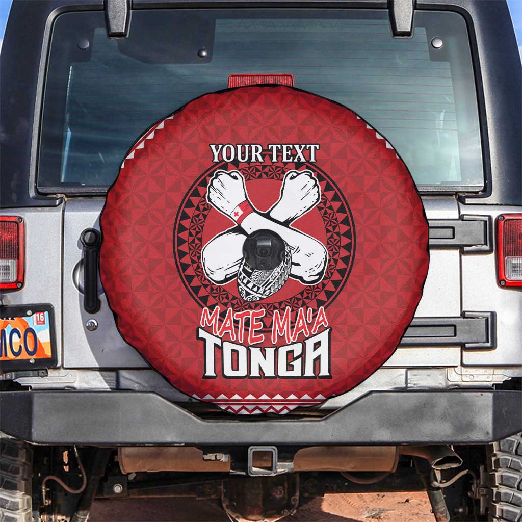 Tonga Rugby XIII Custom Spare Tire Cover Mate Ma'a Tonga with Ngatu Pattern LT9 Red - Polynesian Pride
