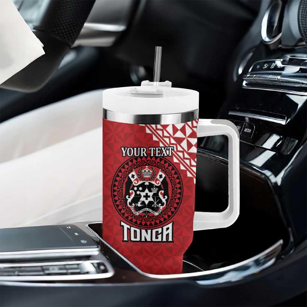 Tonga Rugby XIII Custom Tumbler With Handle Mate Ma'a Tonga with Ngatu Pattern