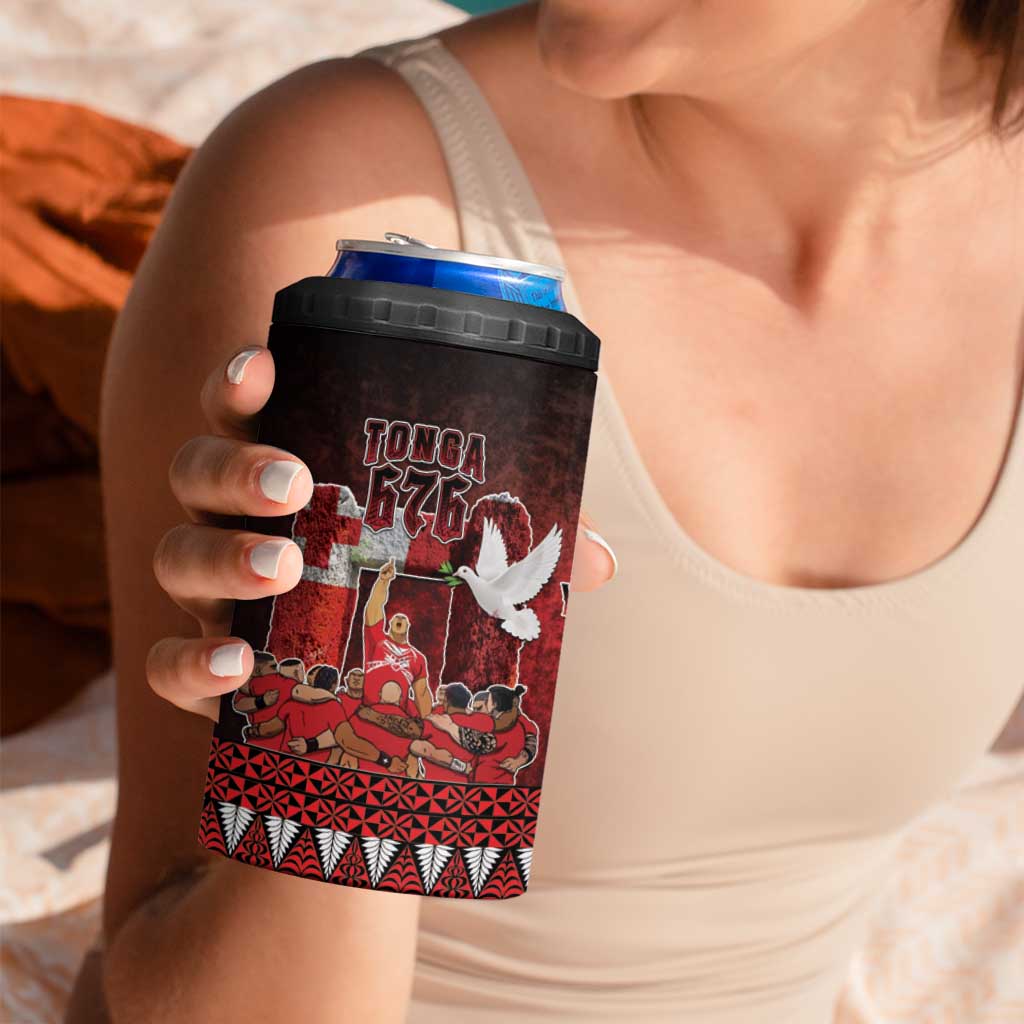 Custom Tonga 676 Haʻamonga ʻa Maui 4 in 1 Can Cooler Tumbler Tongan Sipi Tau Unique Dance