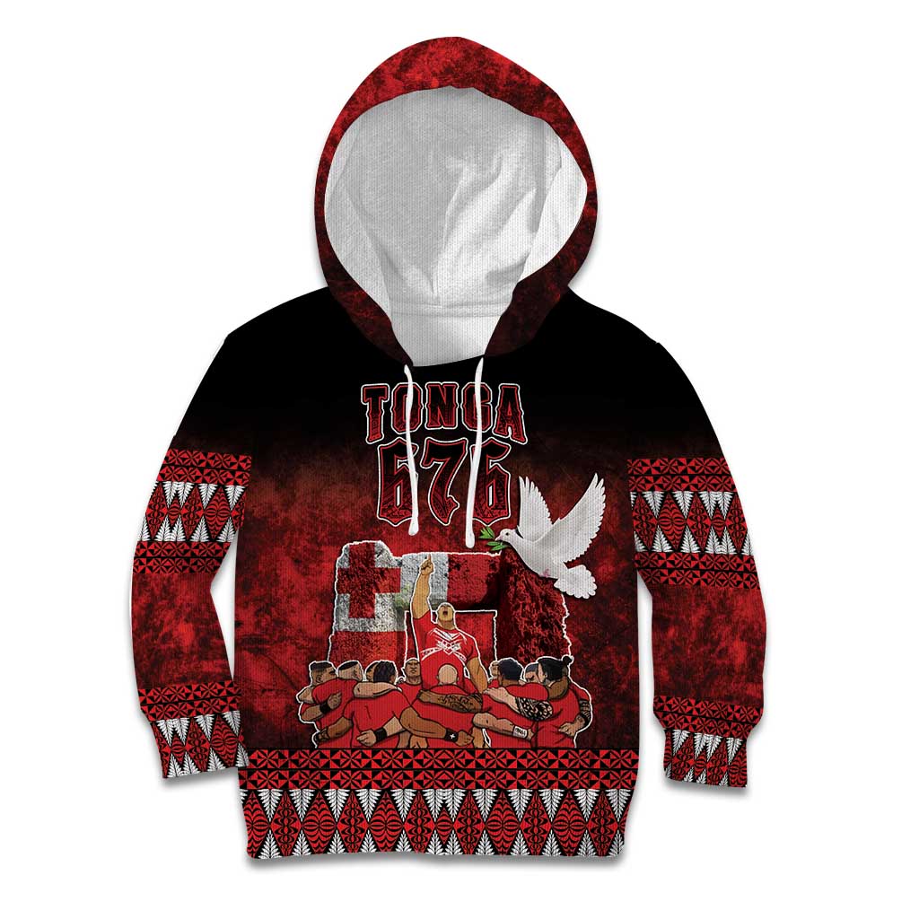 Custom Tonga 676 Haamonga a Maui Kid Hoodie Tongan Sipi Tau Unique Dance LT9 Hoodie Red - Polynesian Pride