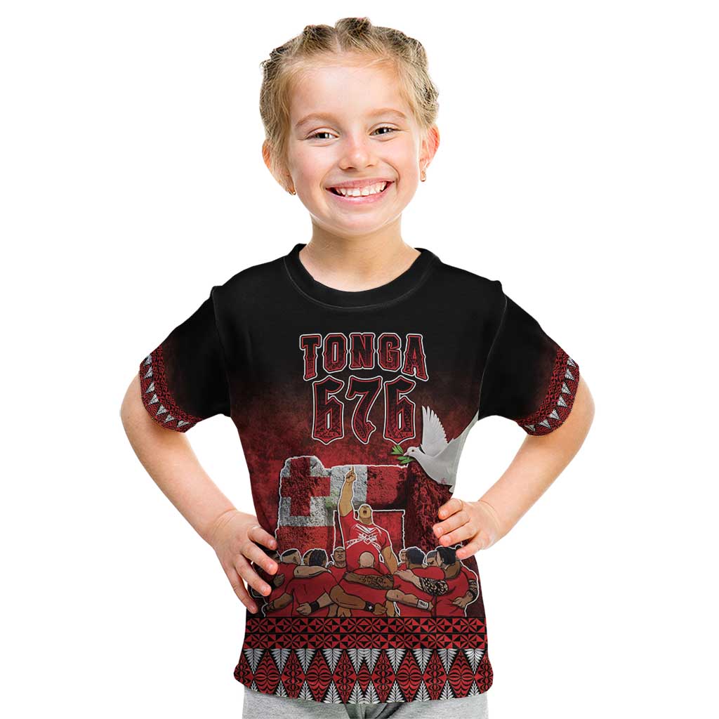 Custom Tonga 676 Haamonga a Maui Kid T Shirt Tongan Sipi Tau Unique Dance LT9 Red - Polynesian Pride