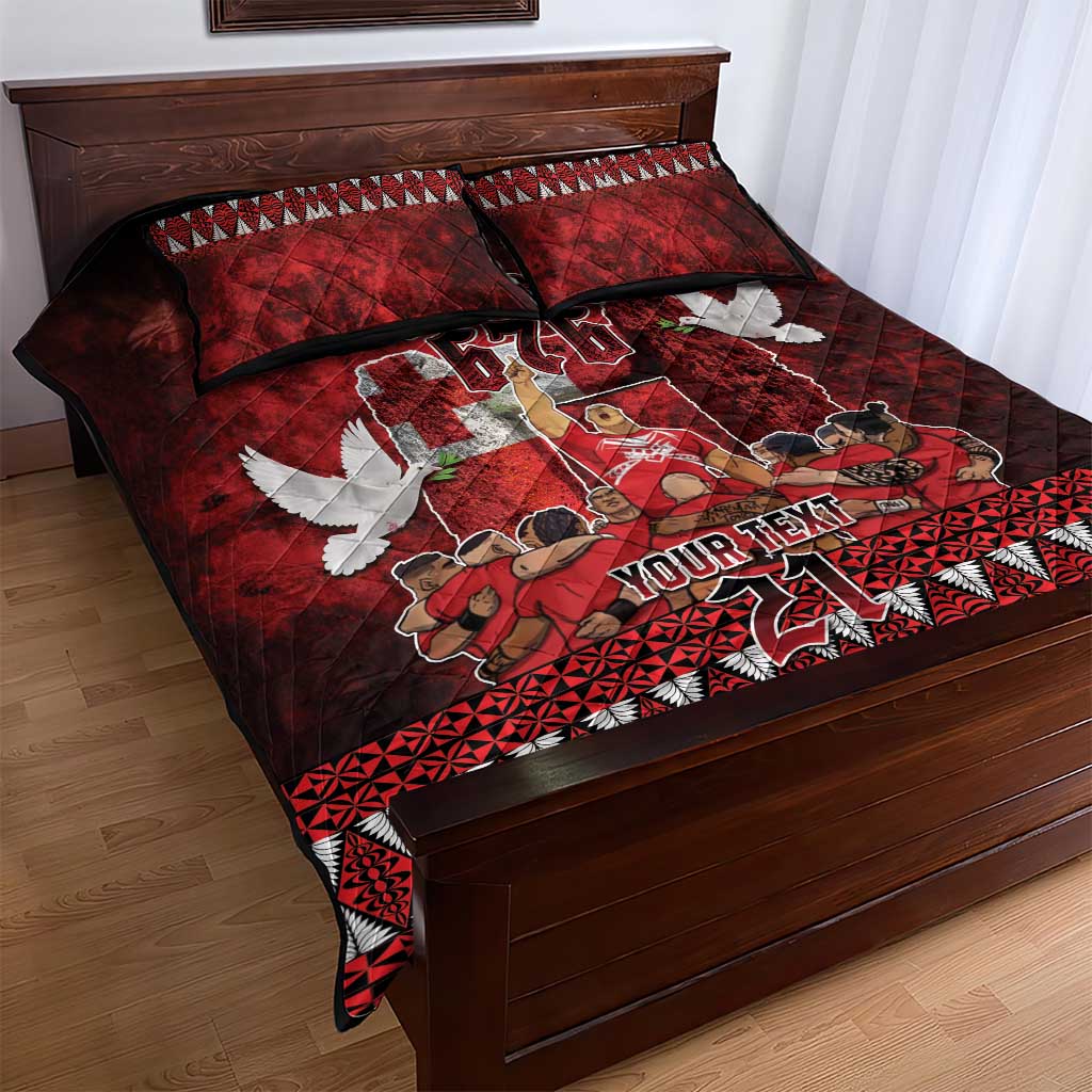 Custom Tonga 676 Haʻamonga ʻa Maui Quilt Bed Set Tongan Sipi Tau Unique Dance