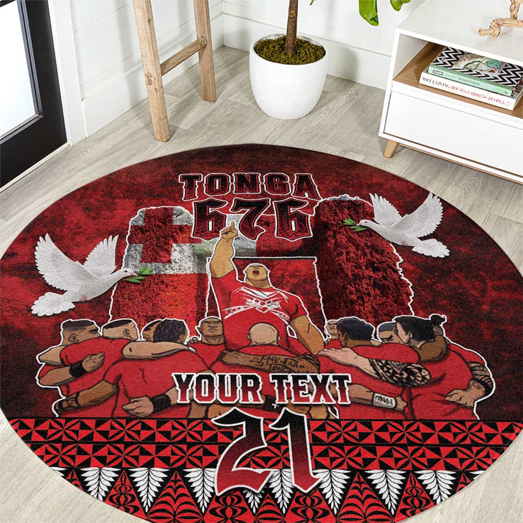 Custom Tonga 676 Haamonga a Maui Round Carpet Tongan Sipi Tau Unique Dance LT9 Red - Polynesian Pride