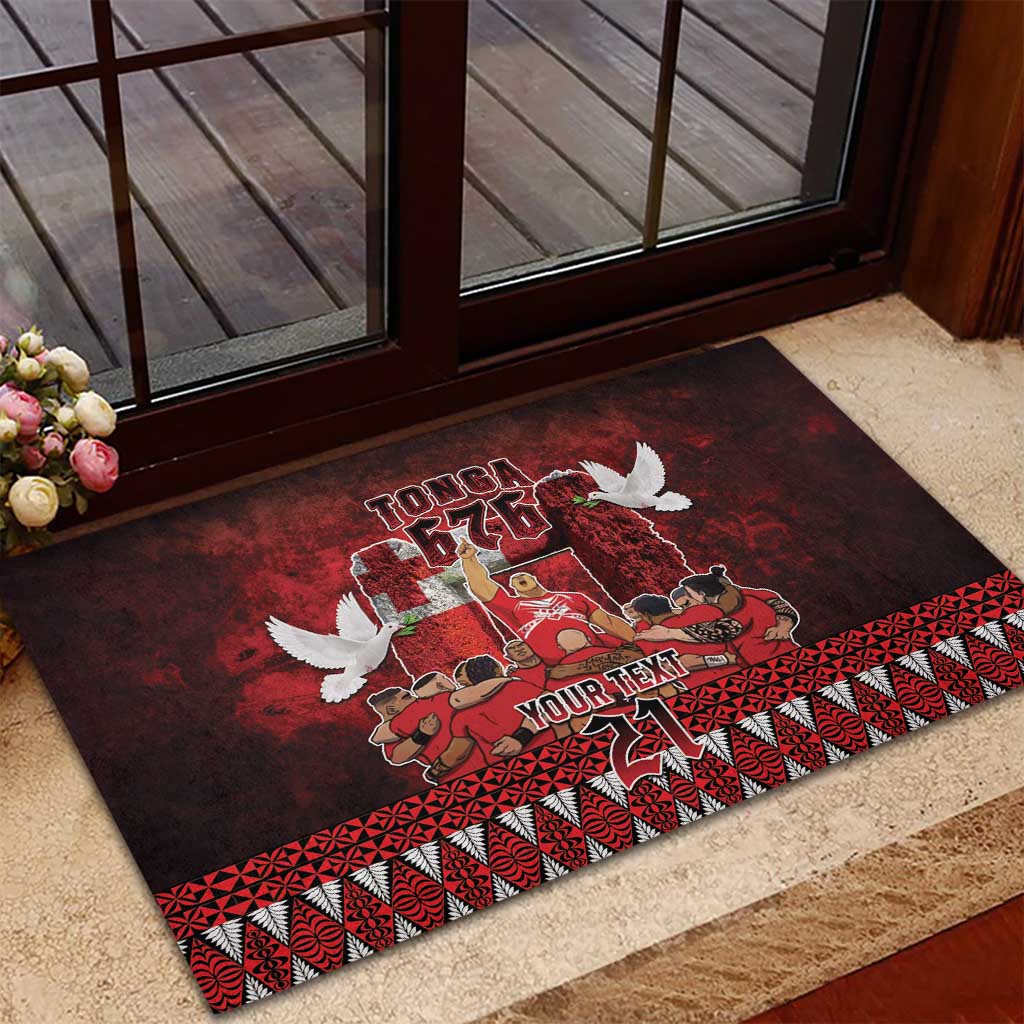 Custom Tonga 676 Haʻamonga ʻa Maui Rubber Doormat Tongan Sipi Tau Unique Dance