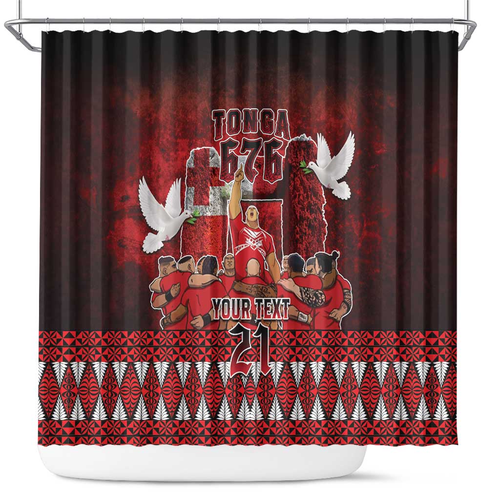Custom Tonga 676 Haamonga a Maui Shower Curtain Tongan Sipi Tau Unique Dance LT9 Red - Polynesian Pride