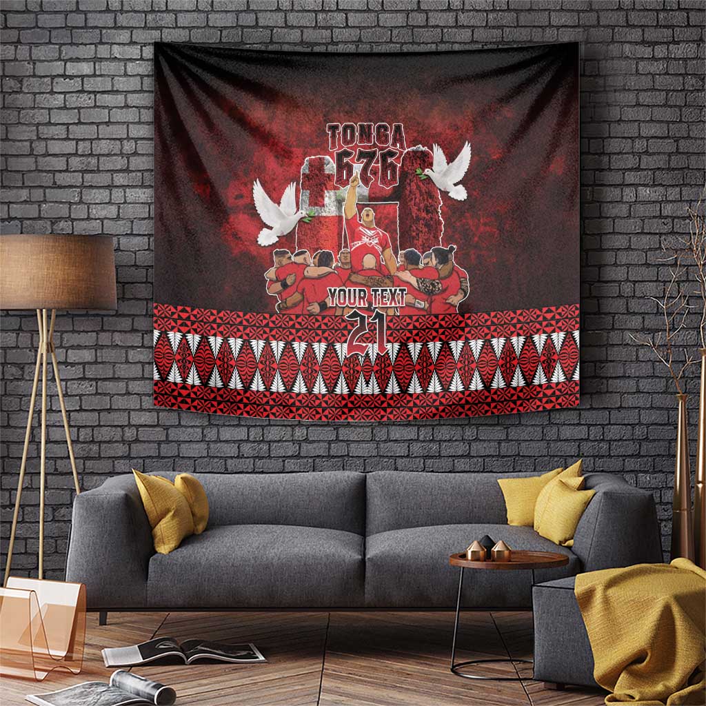 Custom Tonga 676 Haamonga a Maui Tapestry Tongan Sipi Tau Unique Dance LT9 Red - Polynesian Pride