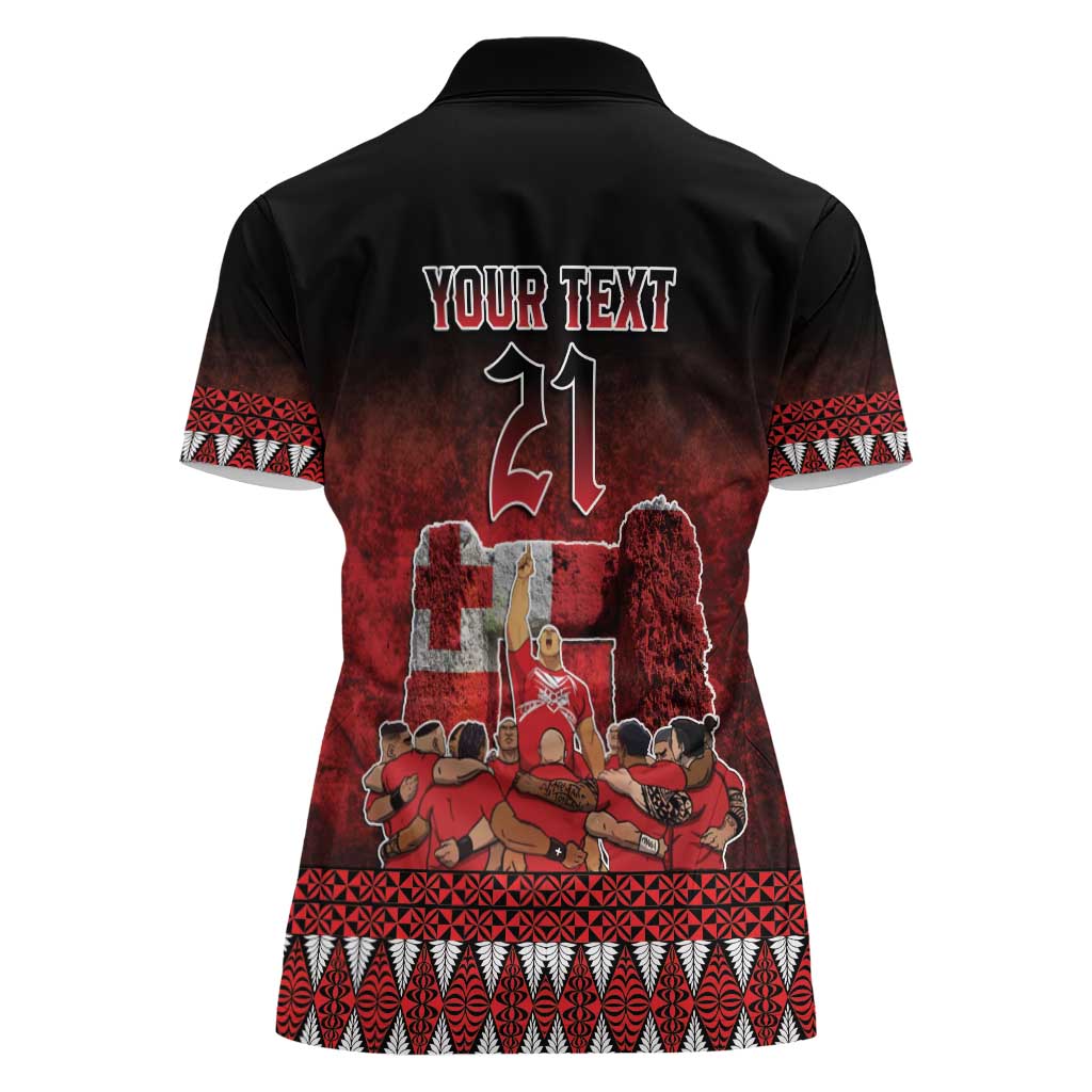 Custom Tonga 676 Haamonga a Maui Women Polo Shirt Tongan Sipi Tau Unique Dance LT9 - Polynesian Pride