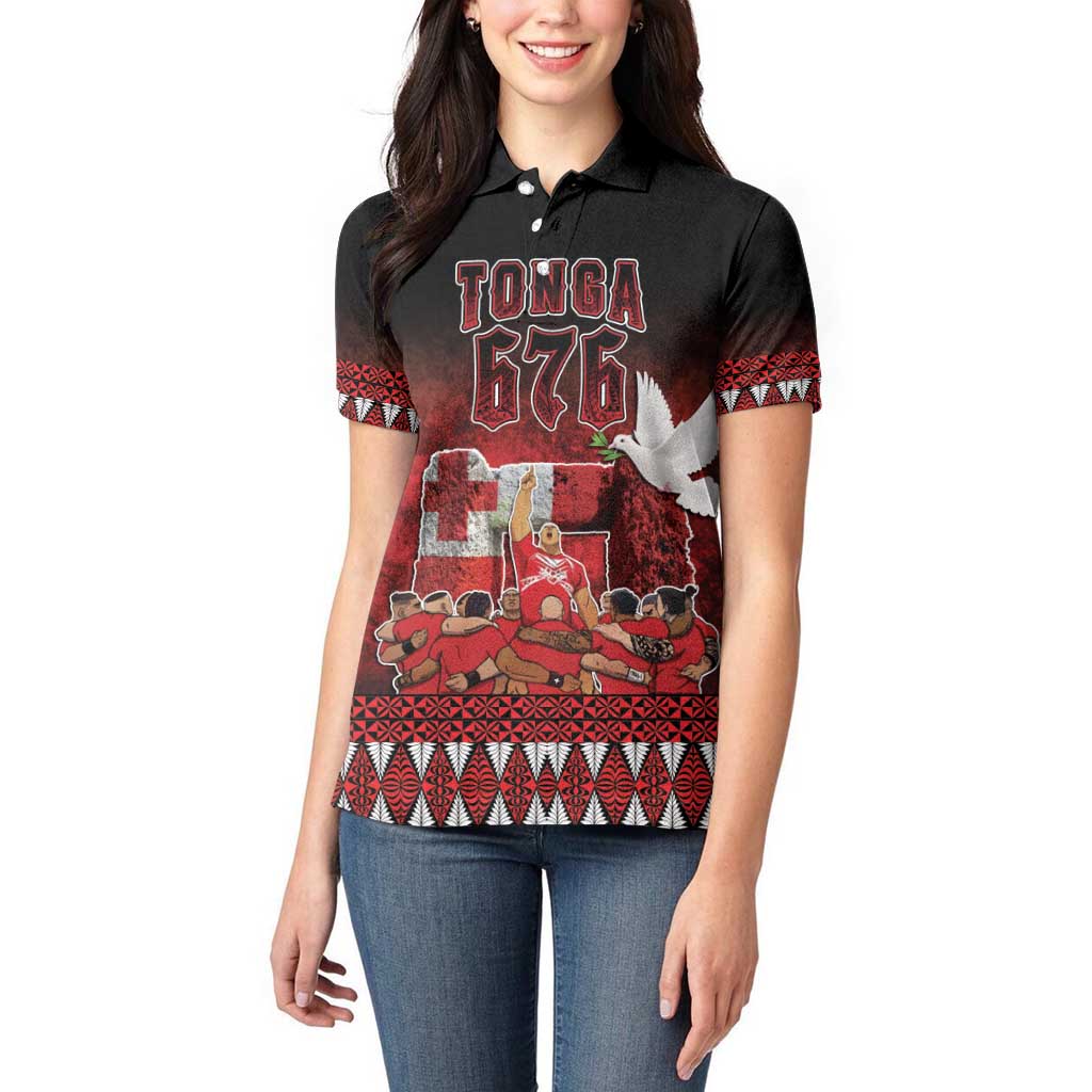 Custom Tonga 676 Haamonga a Maui Women Polo Shirt Tongan Sipi Tau Unique Dance LT9 - Polynesian Pride