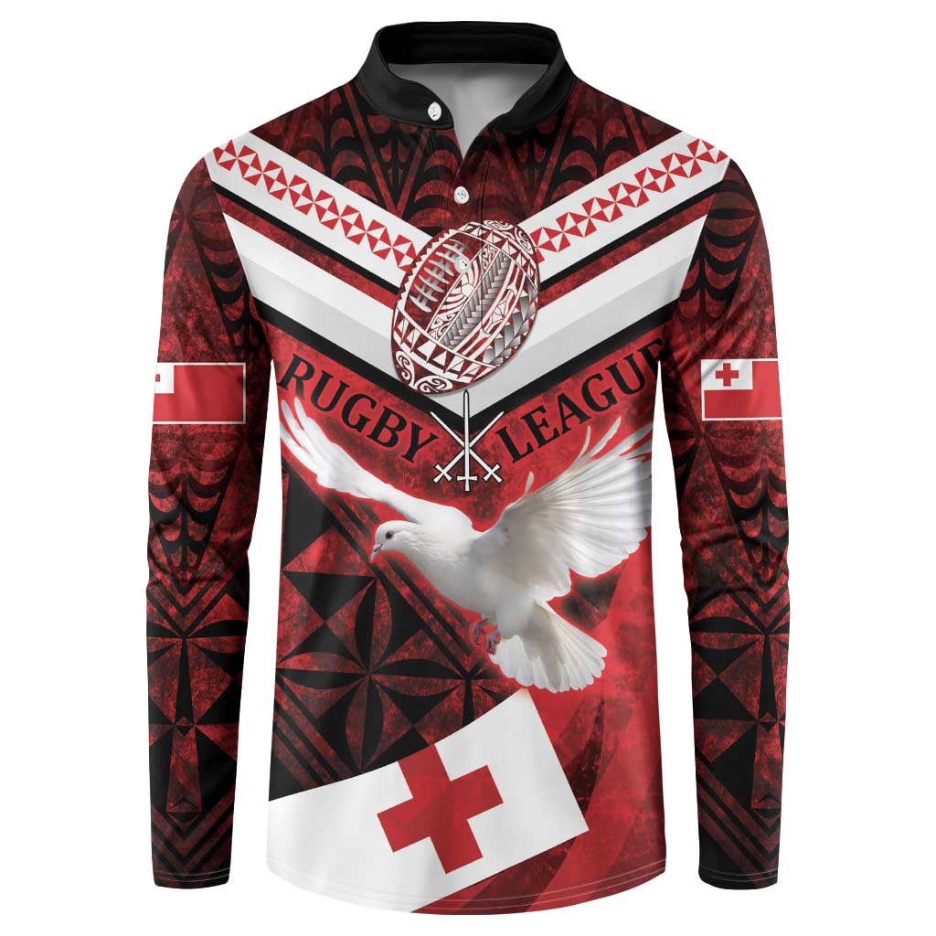 Custom Tonga XIII Rugby Tribal Tattoo Button Sweatshirt Mate Ma'a Tonga Kupesi Ngatu Grunge Style