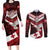 Custom Tonga XIII Rugby Tribal Tattoo Couples Matching Long Sleeve Bodycon Dress and Long Sleeve Button Shirt Mate Ma'a Tonga Kupesi Ngatu Grunge Style
