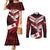 Custom Tonga XIII Rugby Tribal Tattoo Couples Matching Mermaid Dress and Long Sleeve Button Shirt Mate Ma'a Tonga Kupesi Ngatu Grunge Style