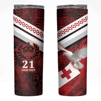 Custom Tonga XIII Rugby Tribal Tattoo Skinny Tumbler Mate Ma'a Tonga Kupesi Ngatu Grunge Style