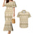 Pasifika Sataoa Pattern Simple Motif Couples Matching Mermaid Dress and Hawaiian Shirt Beige Tan LT9 Beige Tan - Polynesian Pride