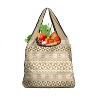 Pasifika Sataoa Pattern Simple Motif Grocery Bag Beige Tan