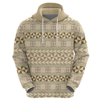 Pasifika Sataoa Pattern Simple Motif Hoodie Beige Tan LT9 - Polynesian Pride