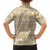 Pasifika Sataoa Pattern Simple Motif Kid Hawaiian Shirt Beige Tan LT9 - Polynesian Pride